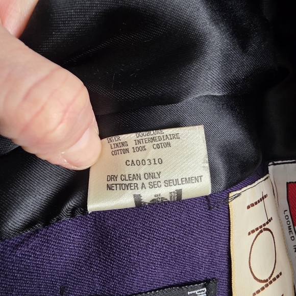 HOLLY’S Saxonia 100% Virgin Wool Long Trench Coat Purple Belted Vintage England - Picture 11 of 14